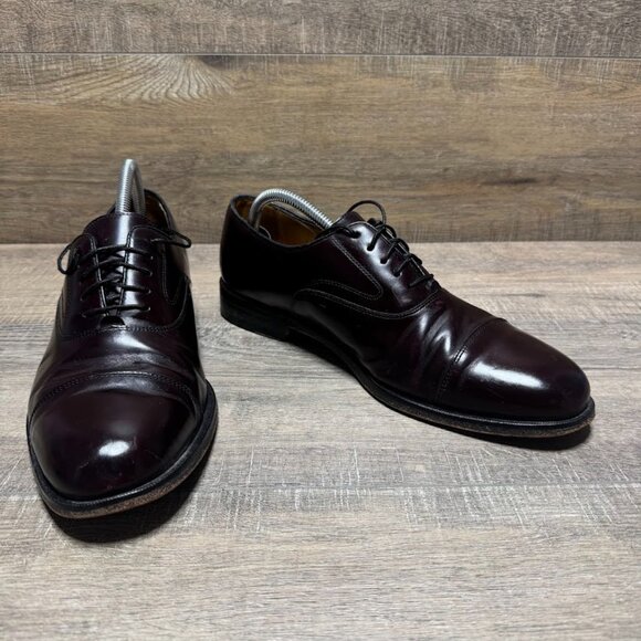 Cole Haan Burgundy Leather Cap Toe Oxford Shoes Men's Size 10 - Picture 6 of 7